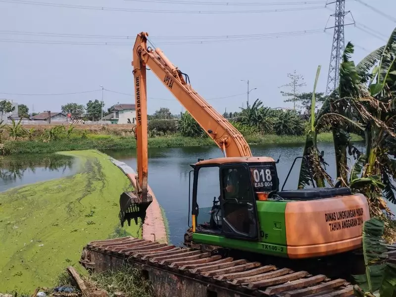 Aliran Kanal Banjir Timur Menghijau Bak Matca, Ternyata Ini Penyebabnya