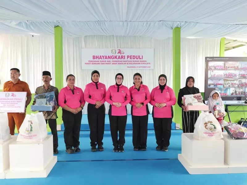 Bantu Warga Hadapi Krisis Air, Bhayangkari Sumsel Bangun 18 Sumur Bor