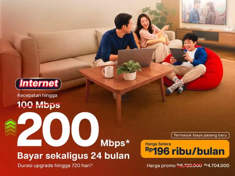 Bayar Sekaligus 24 Bulan, IndiHome Hadirkan Paket Internet 200 Mbps