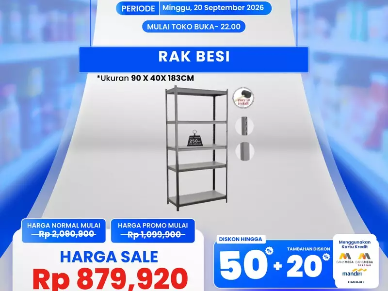 Cuma di Transmart Full Day Sale, Beli Rak Besi Diskon Sebesar Ini