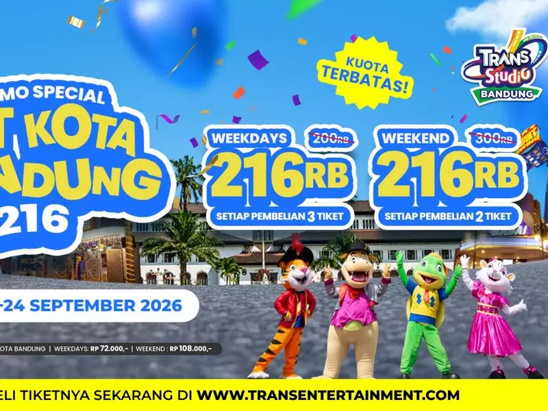 Mau Rayakan HUT Bandung Sambil Seru-Seruan? Berangkat ke Trans Studio Mulai Rp200 Ribuan