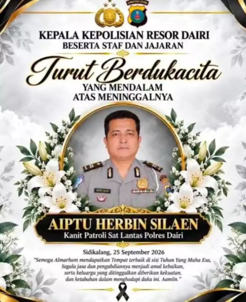 Aiptu Herbin, Polisi di Dairi Meninggal saat Antar Korban Kebakaran ke RS