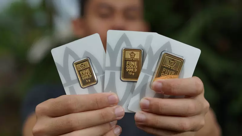 Harga Emas Antam per Gram Terjun Rp 16 Ribu, Galeri24 Stagnan di Rp 2,54 Juta