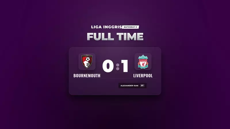 Hasil Liga Inggris: Liverpool Curi Tiga Poin di Markas Bournemouth