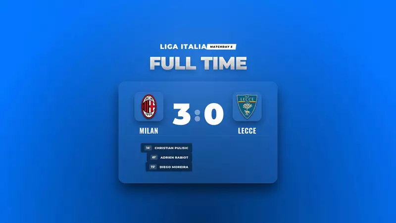 Hasil Liga Italia: Milan Amankan Kemenangan Telak 3-0 atas Lecce