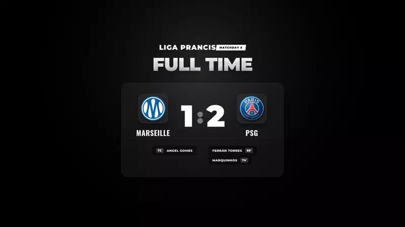 Hasil Liga Prancis: PSG Curi Kemenangan Tipis di Markas Marseille