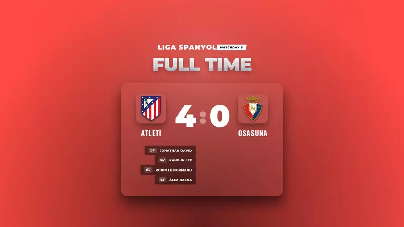 Hasil Liga Spanyol: Atleti Libas Osasuna Empat Gol Tanpa Balas