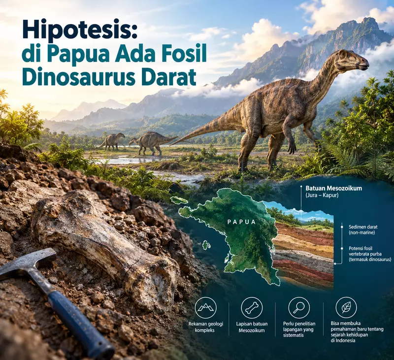 Hipotesis: di Papua Ada Fosil Dinosaurus Darat