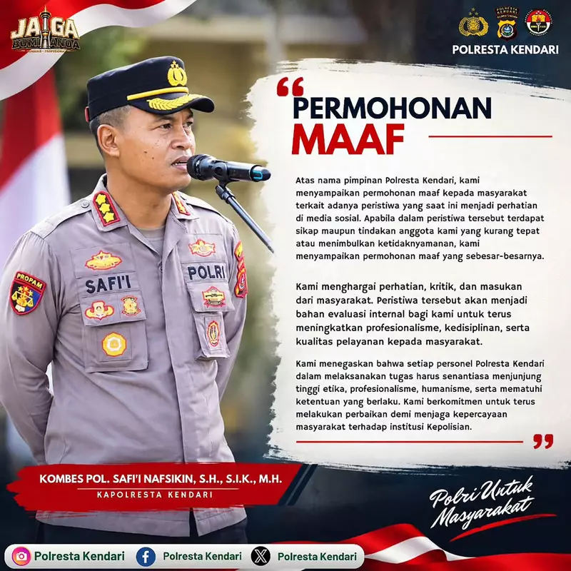 Kapolresta Kendari Minta Maaf Usai Kasat Pertemukan Korban & Tersangka Pemerkosa