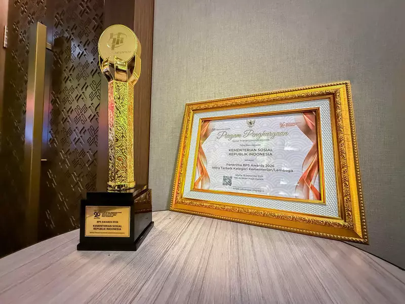 Kemensos Raih BPS Award 2026 Kategori Mitra Terbaik Kawal DTSEN