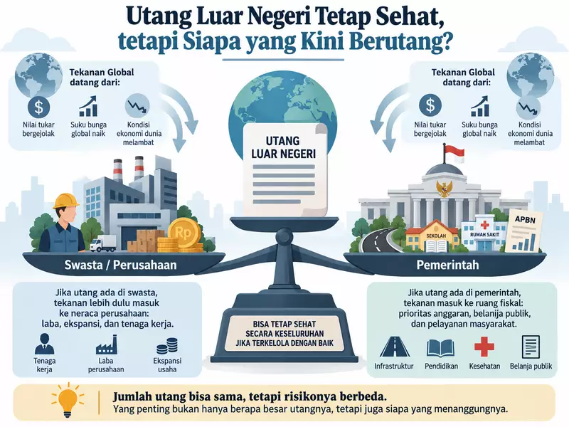 Utang Luar Negeri Tetap Sehat, tetapi Siapa yang Kini Berutang?